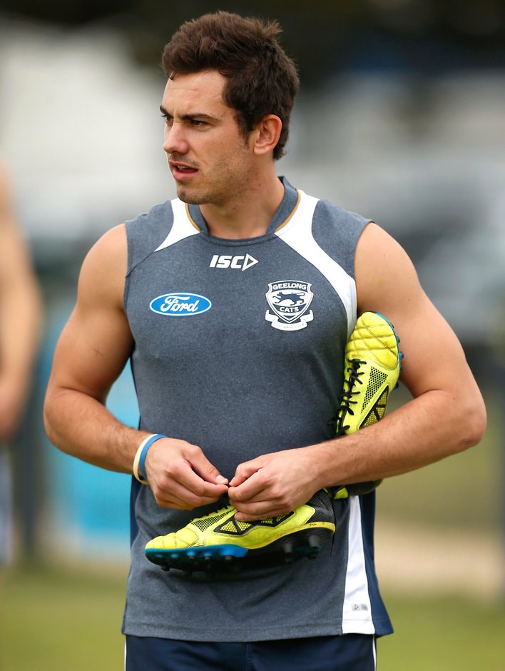 AFL 2015 Training - Geelong 231115 Daniel Menzel says he faces mental hurdles at every training session despite his successful comeback last year - ${keywords}